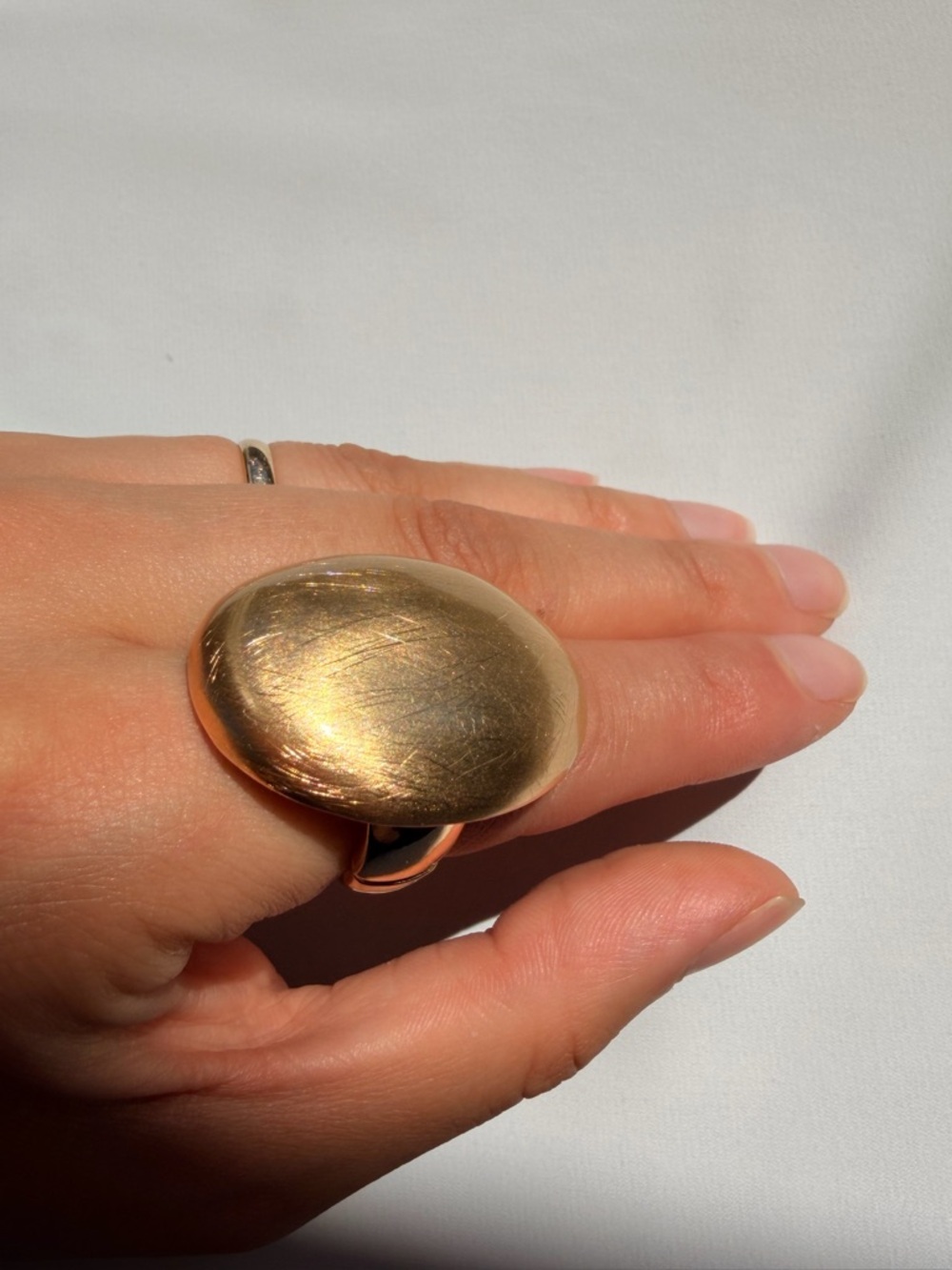Brushed Gold Dome Ring - Picture 3 of 5